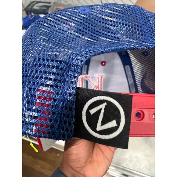 KU Jayhawks Zephyr Trucker Hat Blue Red Snapback Cap Mesh Adjustable NCAA - Picture 4 of 7